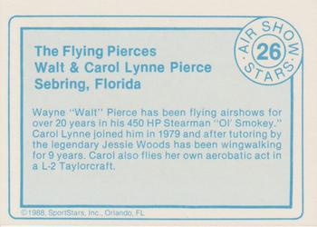 1988 SportStars Air Show Stars #26 Walt/Carol Pierce Back