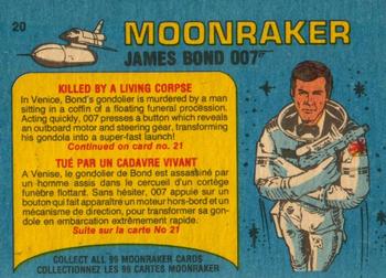 1979 O-Pee-Chee Moonraker #20 Killed by a living corpse! Back