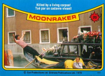 1979 O-Pee-Chee Moonraker #20 Killed by a living corpse! Front