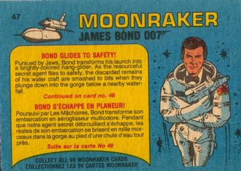 1979 O-Pee-Chee Moonraker #47 Bond glides to safety! Back