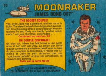 1979 O-Pee-Chee Moonraker #83 The oddest couple! Back