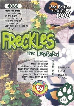 1999 Ty Beanie Babies IV - Artist's Proof #186 Freckles the Leopard Back