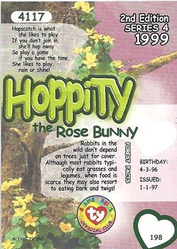 1999 Ty Beanie Babies IV - Artist's Proof #198 Hoppity the Rose Bunny Back