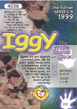 1999 Ty Beanie Babies IV - Artist's Proof #201 Iggy the Ty-Dye Iguana with Spine Back