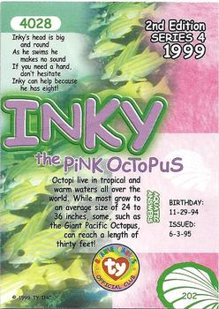 1999 Ty Beanie Babies IV - Artist's Proof #202 Inky the Pink Octopus Back