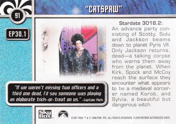 1998 SkyBox Star Trek The Original Series 2 #91 EP30.1   Catspaw Back