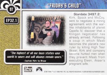 1998 SkyBox Star Trek The Original Series 2 #97 EP32.1   Friday's Child Back