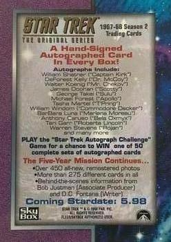 1998 SkyBox Star Trek The Original Series 2 #NNO Promo card Back