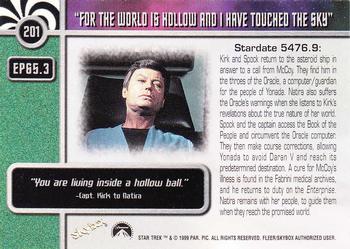 1999 SkyBox Star Trek The Original Series 3 #201 EP 65:3  For the World Is Hollow and I Have T Back
