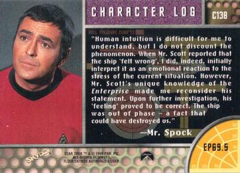 1999 SkyBox Star Trek The Original Series 3 - Character Logs #C138 EP 69:5  That Which Survives Back
