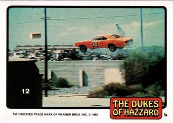 1981 Donruss The Dukes of Hazzard #12 General Lee Flying Through the Air Front