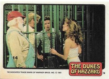 1981 Donruss The Dukes of Hazzard #14 Visiting Bo and Luke in Jail Front