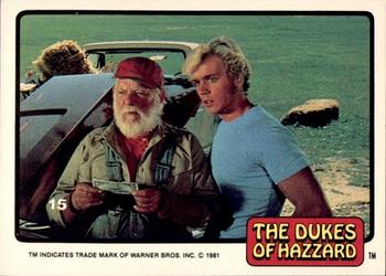 1981 Donruss The Dukes of Hazzard #15 Uncle Jesse & Bo Front