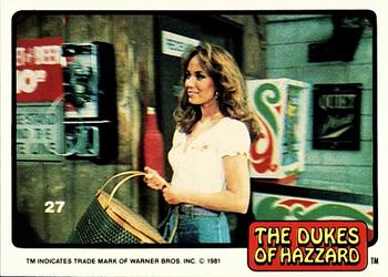 1981 Donruss The Dukes of Hazzard #27 Daisy Duke in Boars Nest Front
