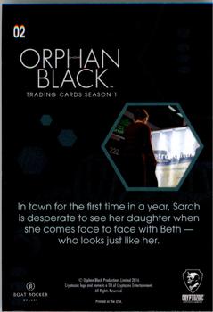 2016 Cryptozoic Orphan Black Season 1 #2 Sarah, Outsider, Orphan and Street-wise Chameleon Back