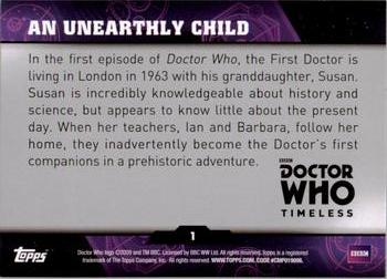 2016 Topps Doctor Who Timeless #1 An Unearthly Child Back