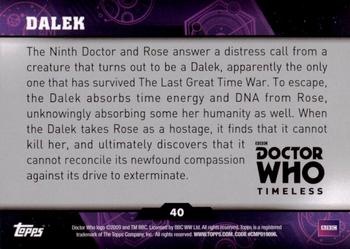 2016 Topps Doctor Who Timeless #40 Dalek Back