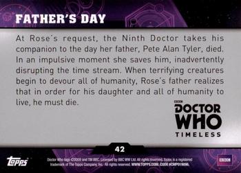 2016 Topps Doctor Who Timeless #42 Father's Day Back