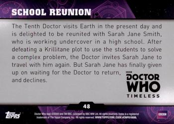 2016 Topps Doctor Who Timeless #48 School Reunion Back