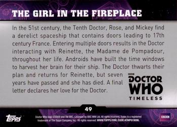 2016 Topps Doctor Who Timeless #49 The Girl in the Fireplace Back
