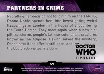 2016 Topps Doctor Who Timeless #59 Partners in Crime Back