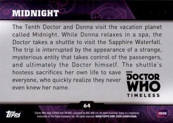 2016 Topps Doctor Who Timeless #64 Midnight Back