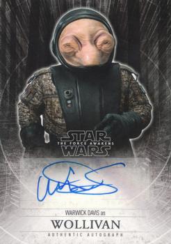2015 Topps Star Wars: The Force Awakens - Autographs #NNO Warwick Davis Front