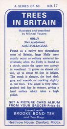 1966 Brooke Bond Trees In Britain #17 Holly Back