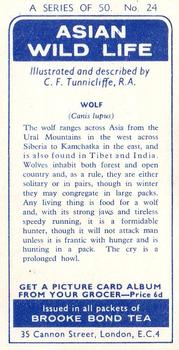 1962 Brooke Bond Asian Wild Life #24 Wolf Back