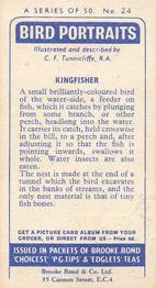 1957 Brooke Bond Bird Portraits  #24 Kingfisher Back