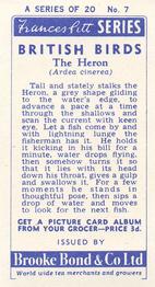 1954 Brooke Bond British Birds #7 Heron Back