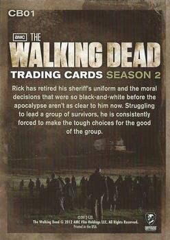 2012 Cryptozoic Walking Dead Season 2 - Character Bios #CB01 Rick Grimes Back