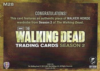 2012 Cryptozoic Walking Dead Season 2 - Wardrobe #M28 Walker Horde Back
