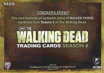 2012 Cryptozoic Walking Dead Season 2 - Wardrobe #M29 Walker Horde Back