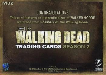 2012 Cryptozoic Walking Dead Season 2 - Wardrobe #M32 Walker Horde Back