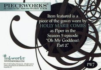 2007 Inkworks Charmed Forever - Pieceworks #PW7 Holly Marie Combs Back