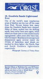 1989 Brooke Bond Discovering Our Coast #18 Goodwin Sands Lightvessel Back