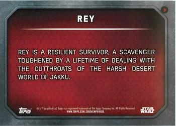 2015 Topps Star Wars: The Force Awakens - Lightsaber Green #3 Rey Back