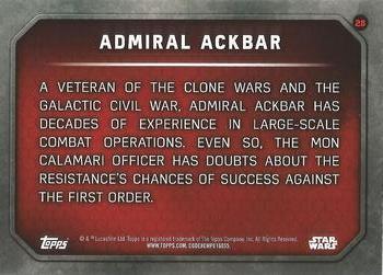 2015 Topps Star Wars: The Force Awakens - Lightsaber Green #28 Admiral Ackbar Back