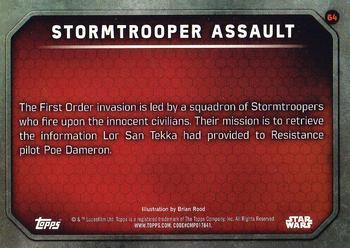 2015 Topps Star Wars: The Force Awakens - Lightsaber Green #64 Stormtrooper Assault Back