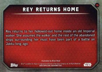 2015 Topps Star Wars: The Force Awakens - Lightsaber Green #73 Rey Returns Home Back