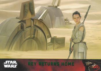 2015 Topps Star Wars: The Force Awakens - Lightsaber Green #73 Rey Returns Home Front