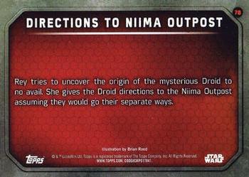 2015 Topps Star Wars: The Force Awakens - Lightsaber Green #78 Directions to Niima Outpost Back