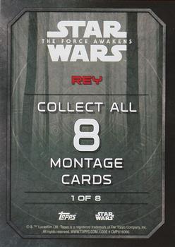 2015 Topps Star Wars: The Force Awakens - Character Montage #1 Rey Back