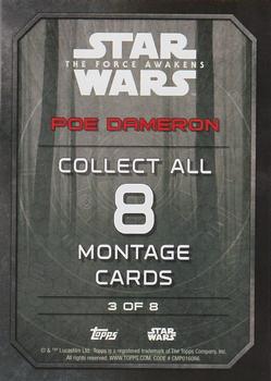 2015 Topps Star Wars: The Force Awakens - Character Montage #3 Poe Dameron Back