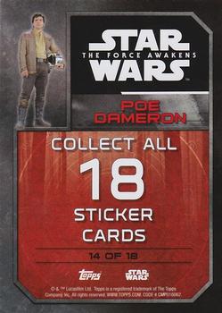 2015 Topps Star Wars: The Force Awakens - Stickers #14 Poe Dameron Back