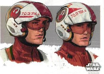 2015 Topps Star Wars: The Force Awakens - Concept Art #19 Resistance Pilots Front