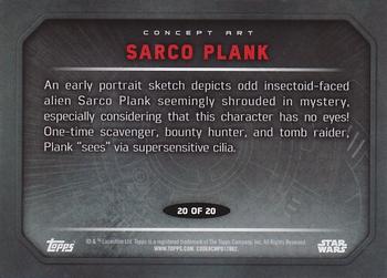 2015 Topps Star Wars: The Force Awakens - Concept Art #20 Sarco Plank Back