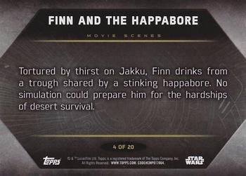 2015 Topps Star Wars: The Force Awakens - Movie Scenes #4 Finn and the Happabore Back