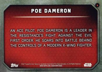 2015 Topps Star Wars: The Force Awakens - Lightsaber Blue #4 Poe Dameron Back